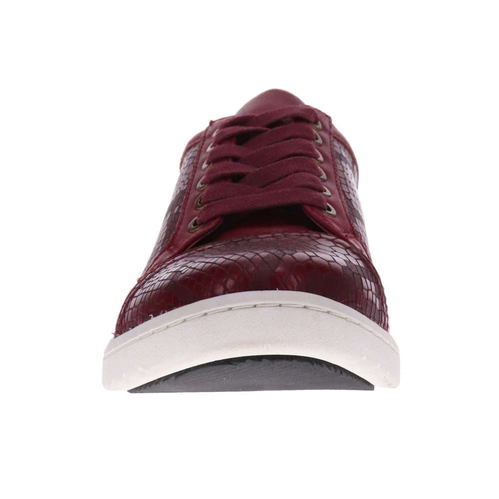 Belinda Lace-Up Casual Sneaker - Burgundy Snake