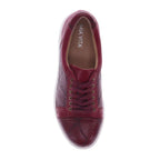 Belinda Lace-Up Casual Sneaker - Burgundy Snake