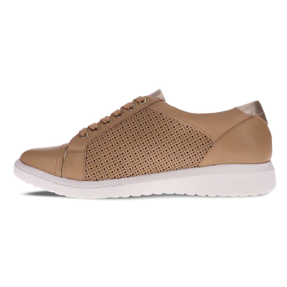 Belinda Lace-Up Casual Sneaker - Soft Gold Laser