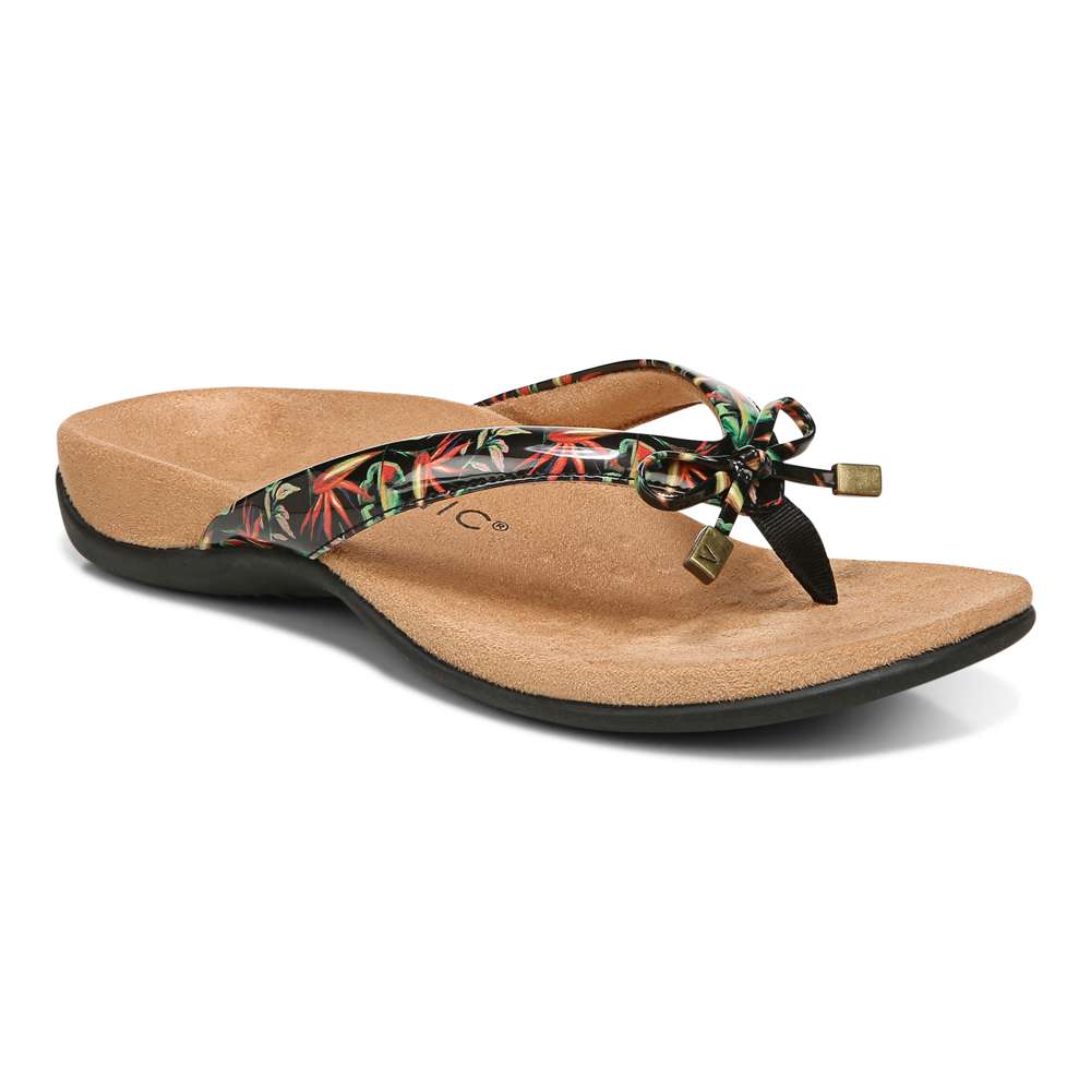 Bella Toe Post Sandal - Black Tropical