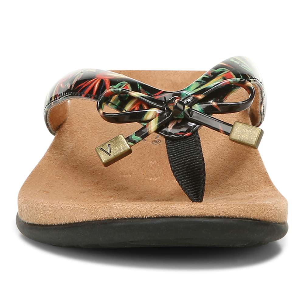 Bella Toe Post Sandal - Black Tropical