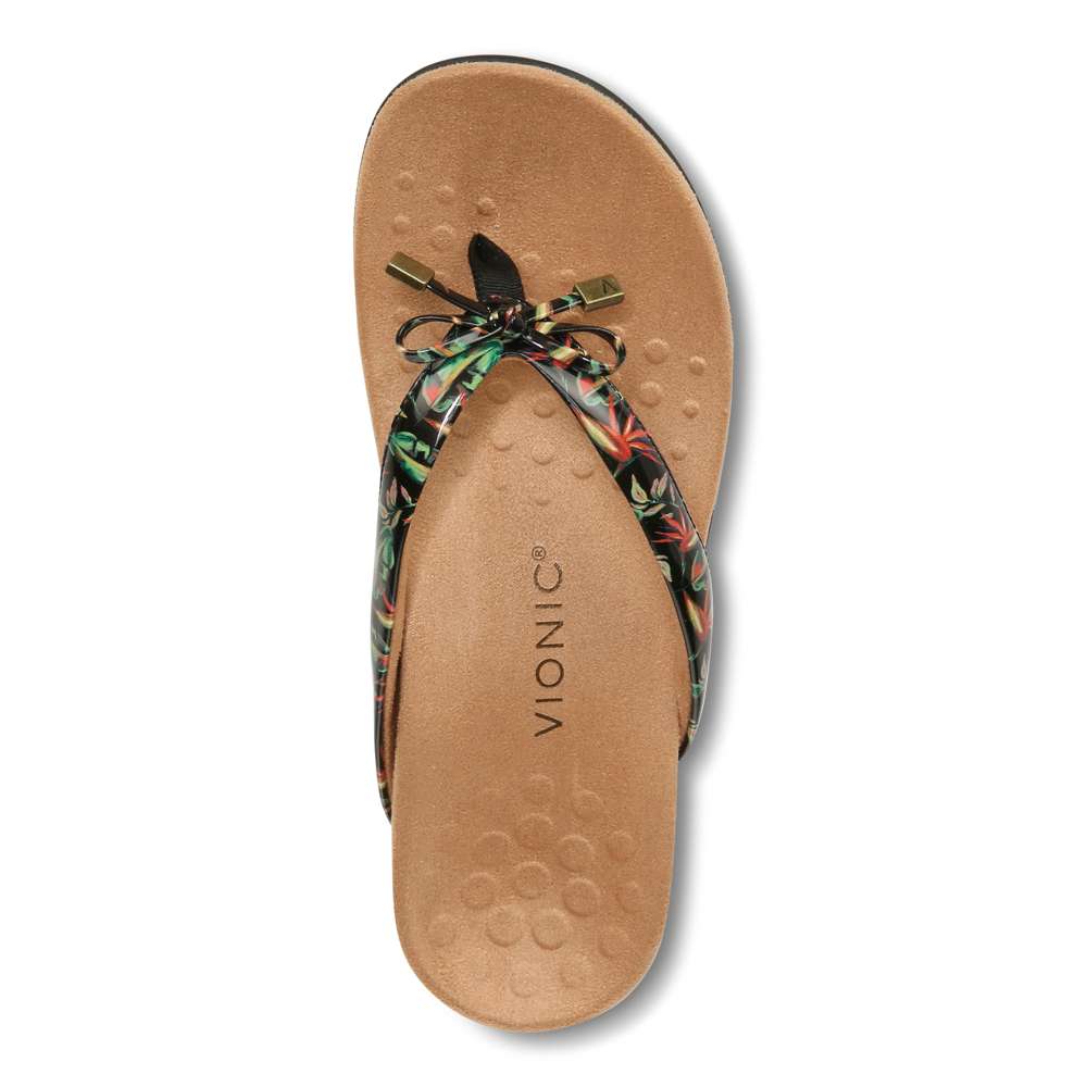 Bella Toe Post Sandal - Black Tropical