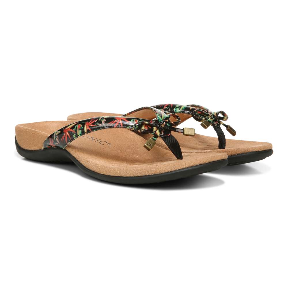 Bella Toe Post Sandal - Black Tropical