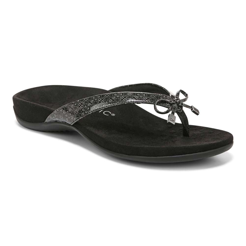 Bella Toe Post Sandal - Black Tile