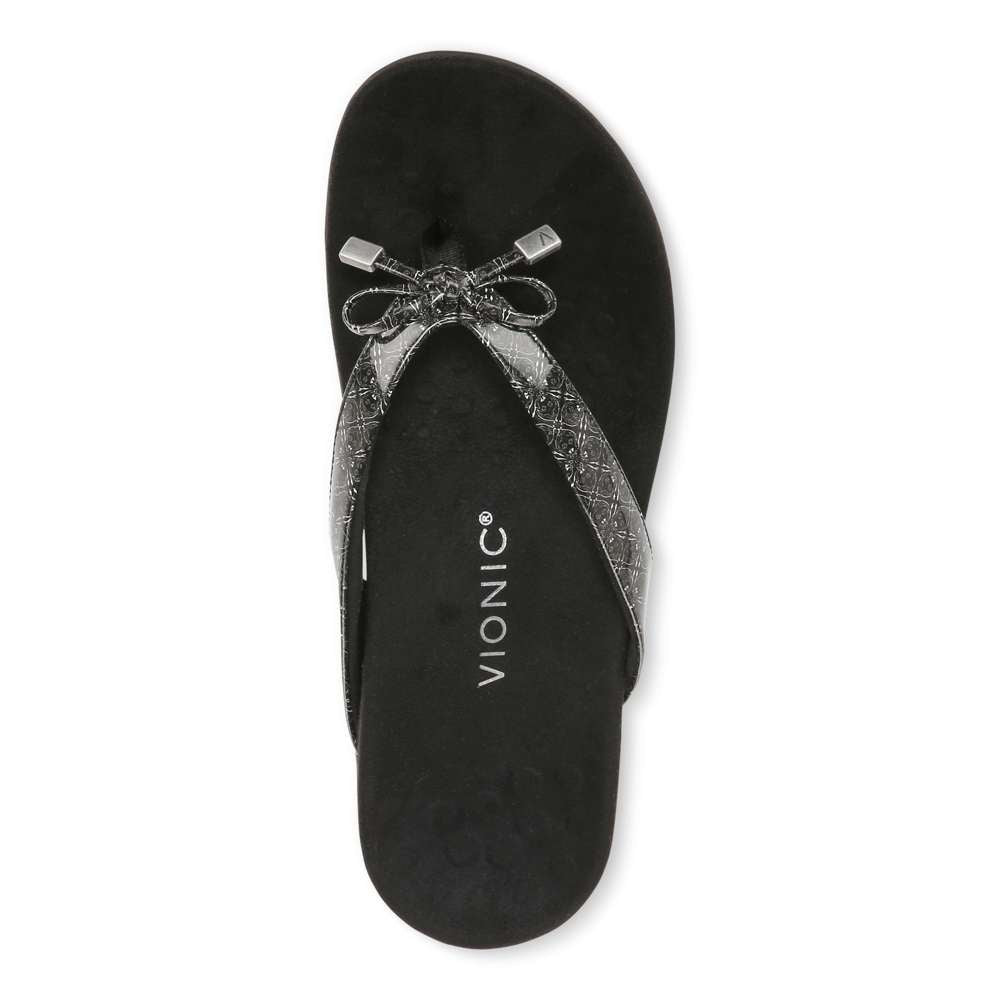 Bella Toe Post Sandal - Black Tile
