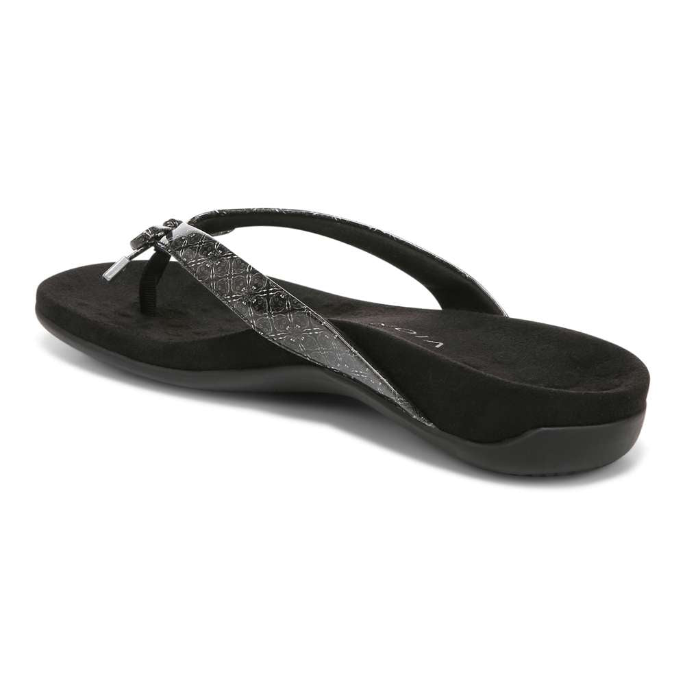 Bella Toe Post Sandal - Black Tile