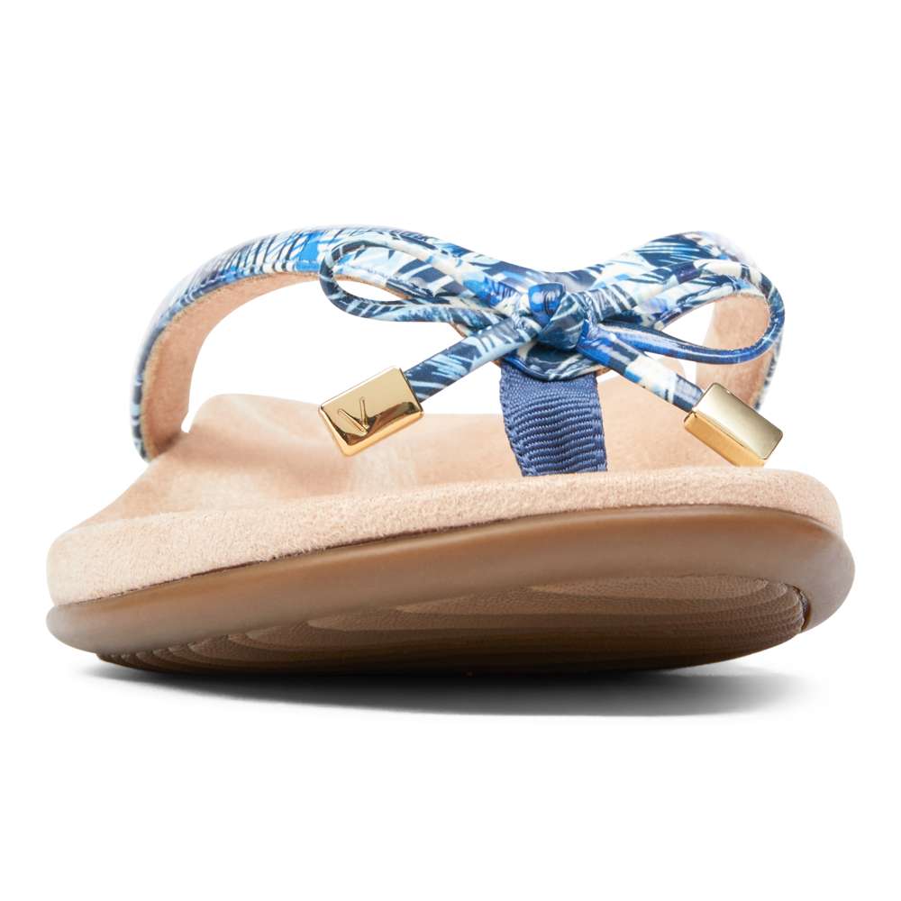 Bella Toe Post Sandal - Blue Palm