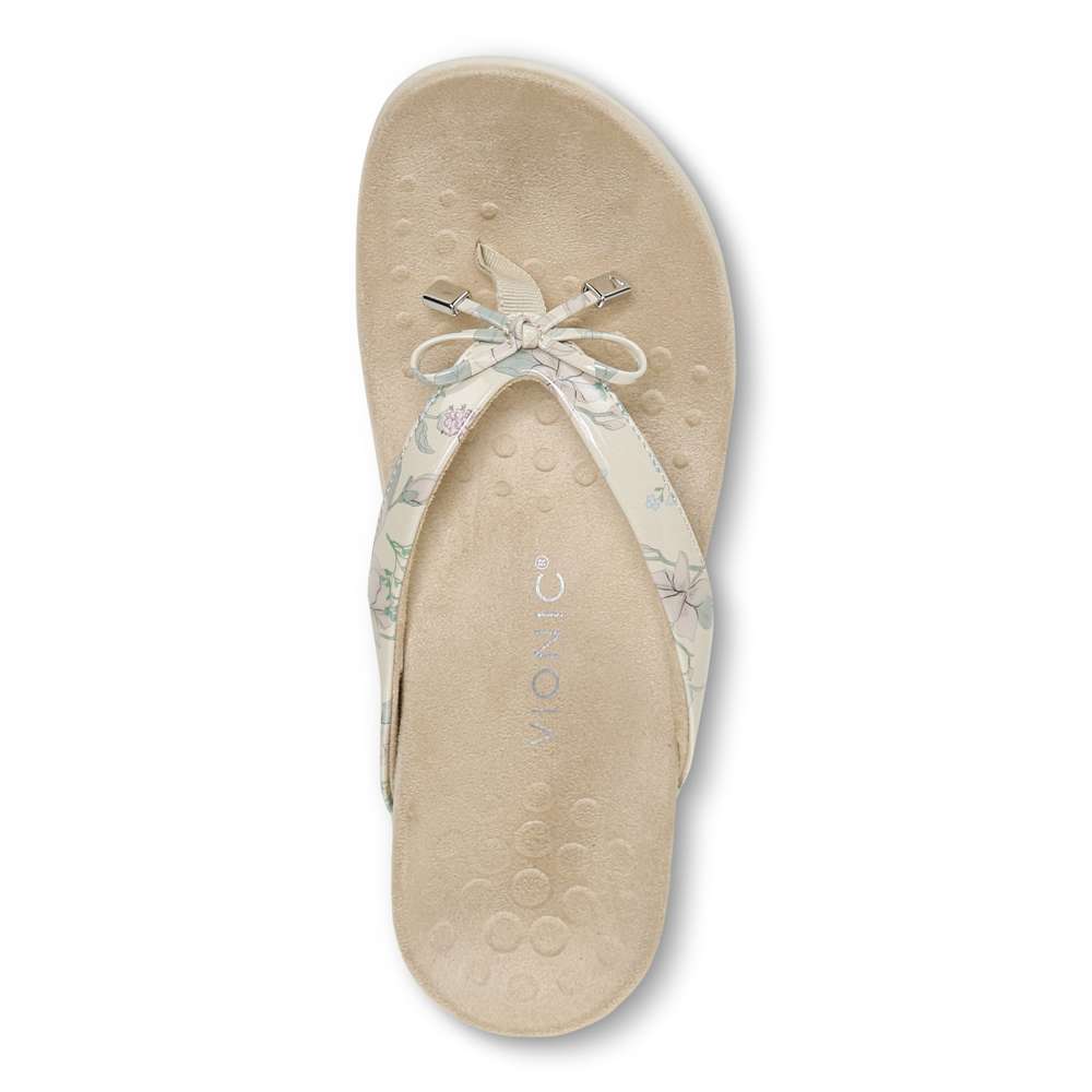 Bella Toe Post Sandal - Cream Botanical