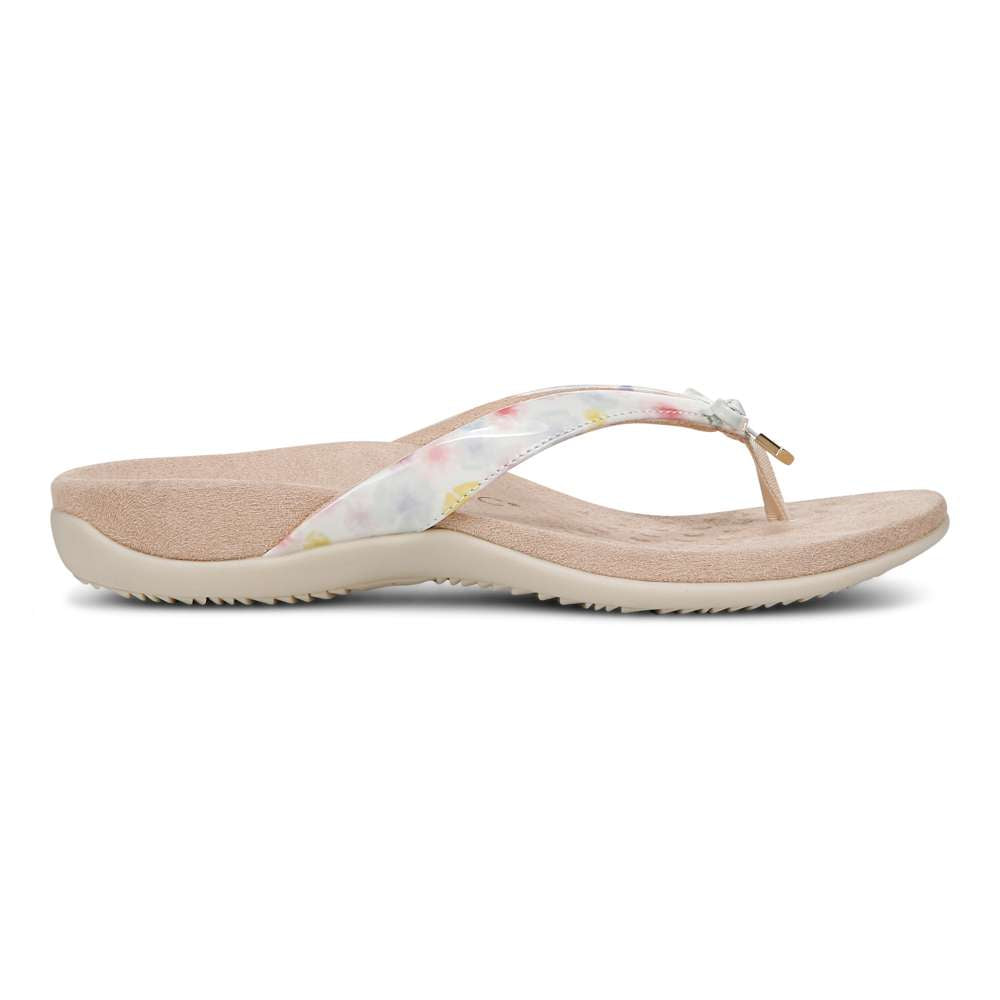 Bella Toe Post Sandal - Cream Poppy