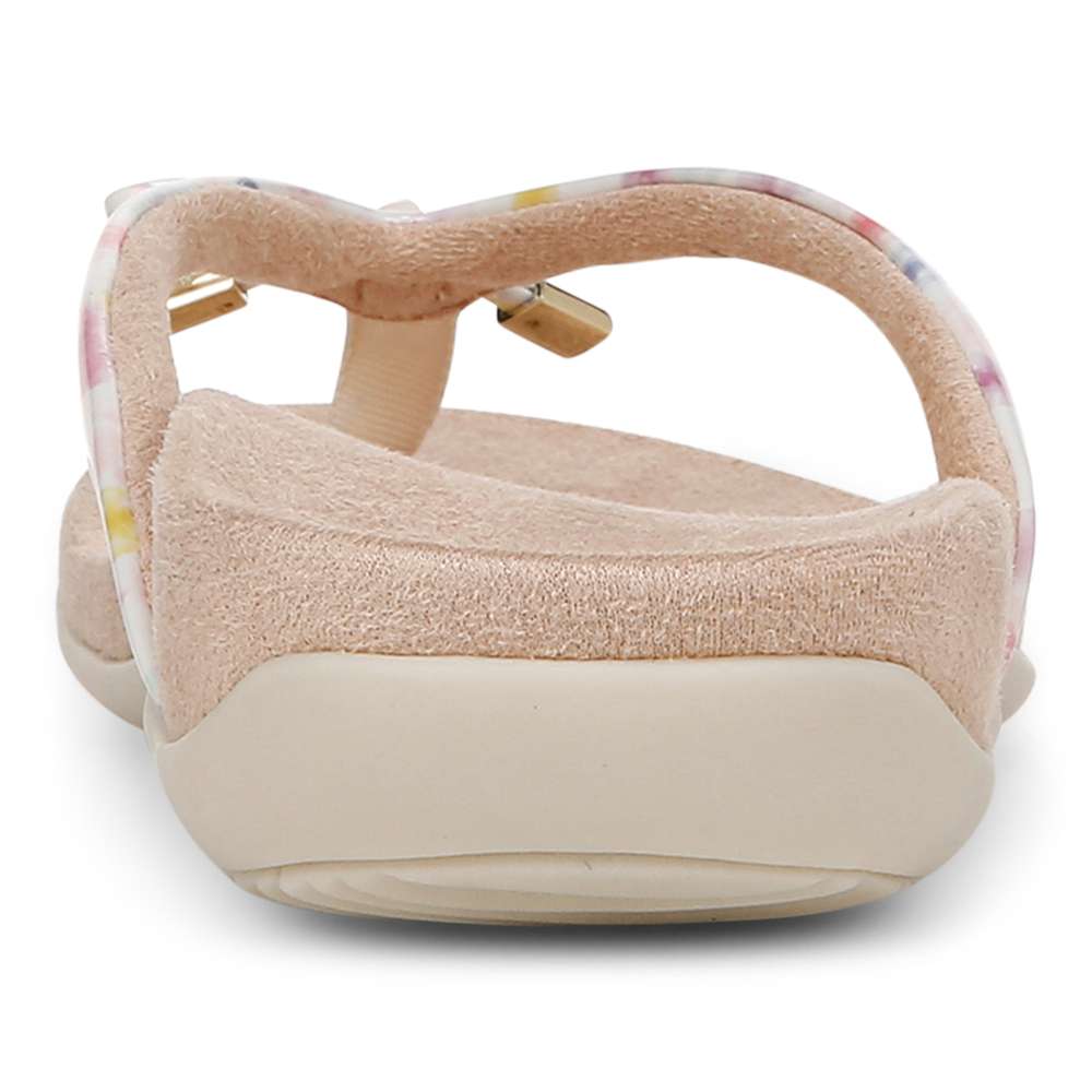 Bella Toe Post Sandal - Cream Poppy