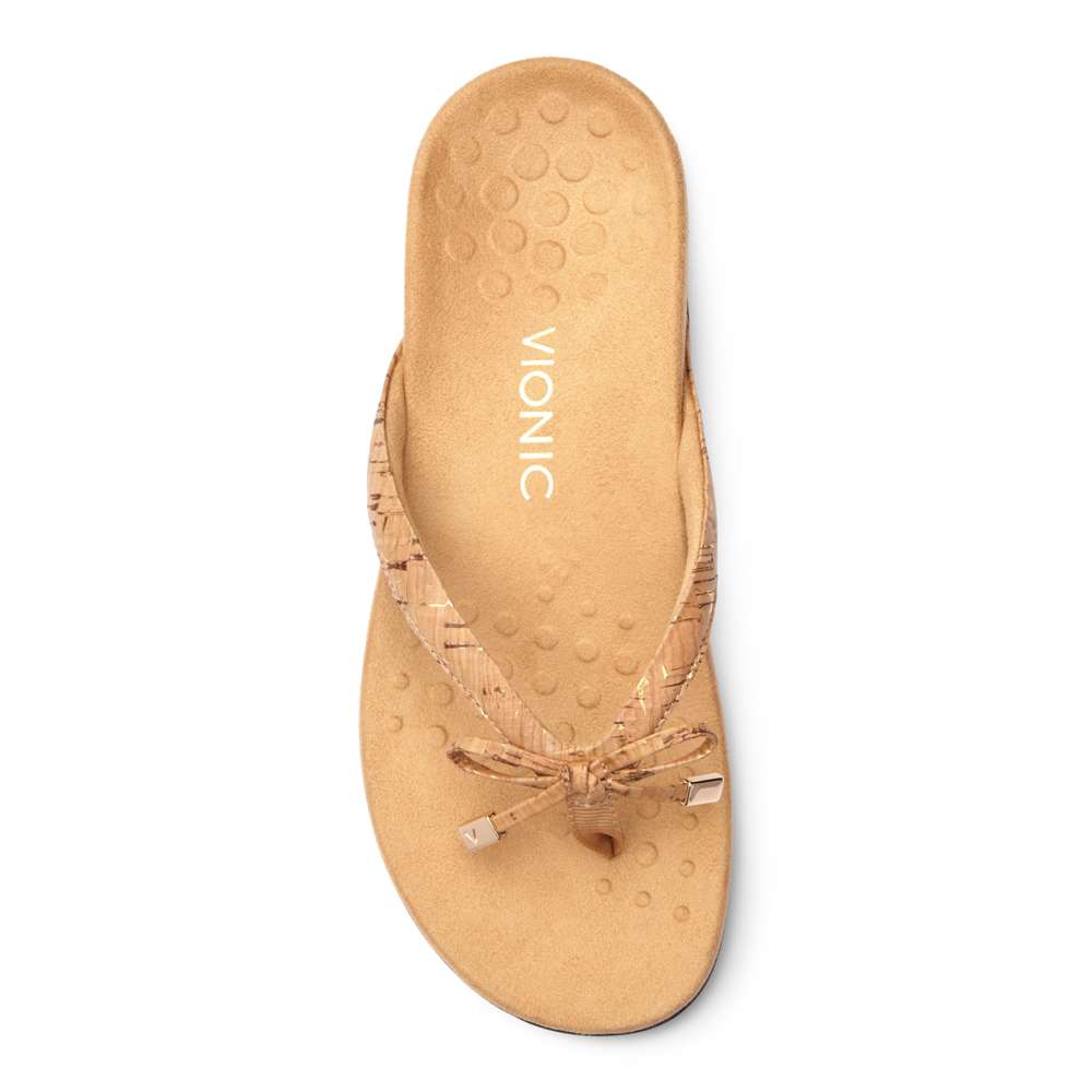 Bella Toe Post Sandal - Gold Cork