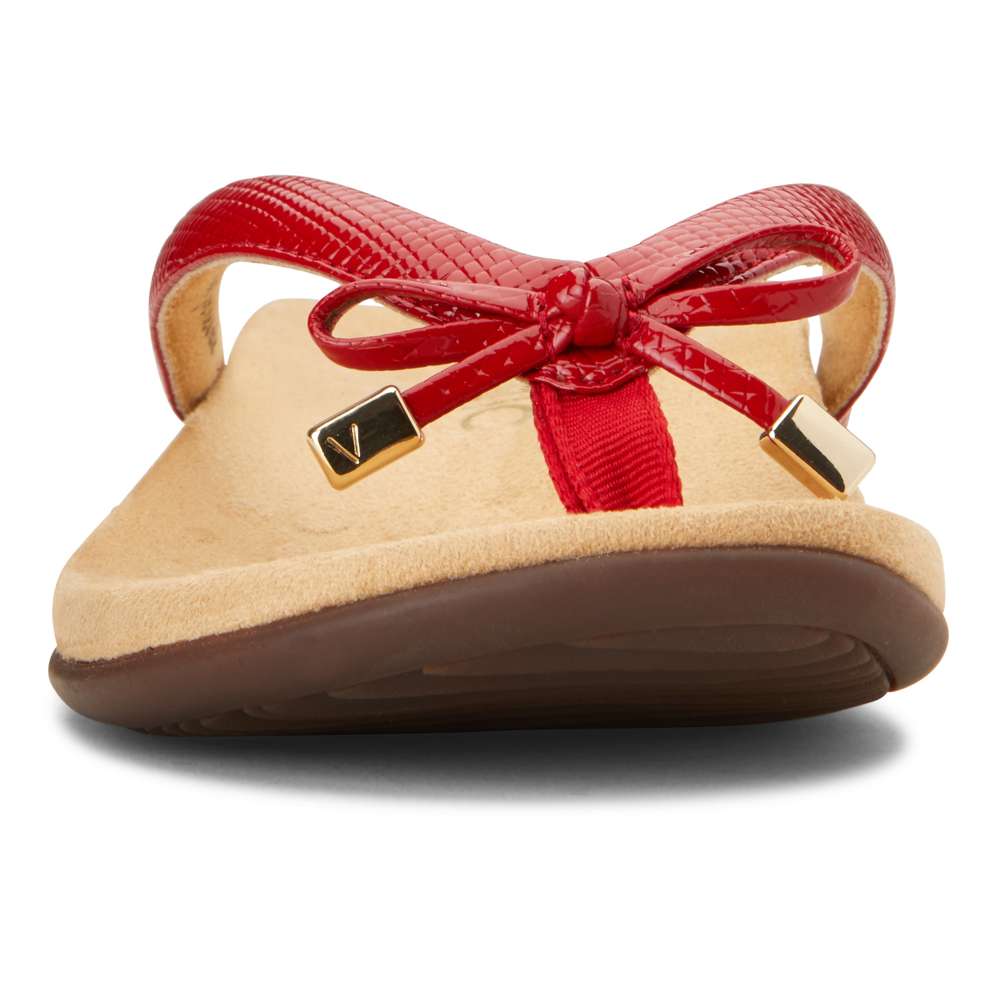 Bella Toe Post Sandal - Red Lizard
