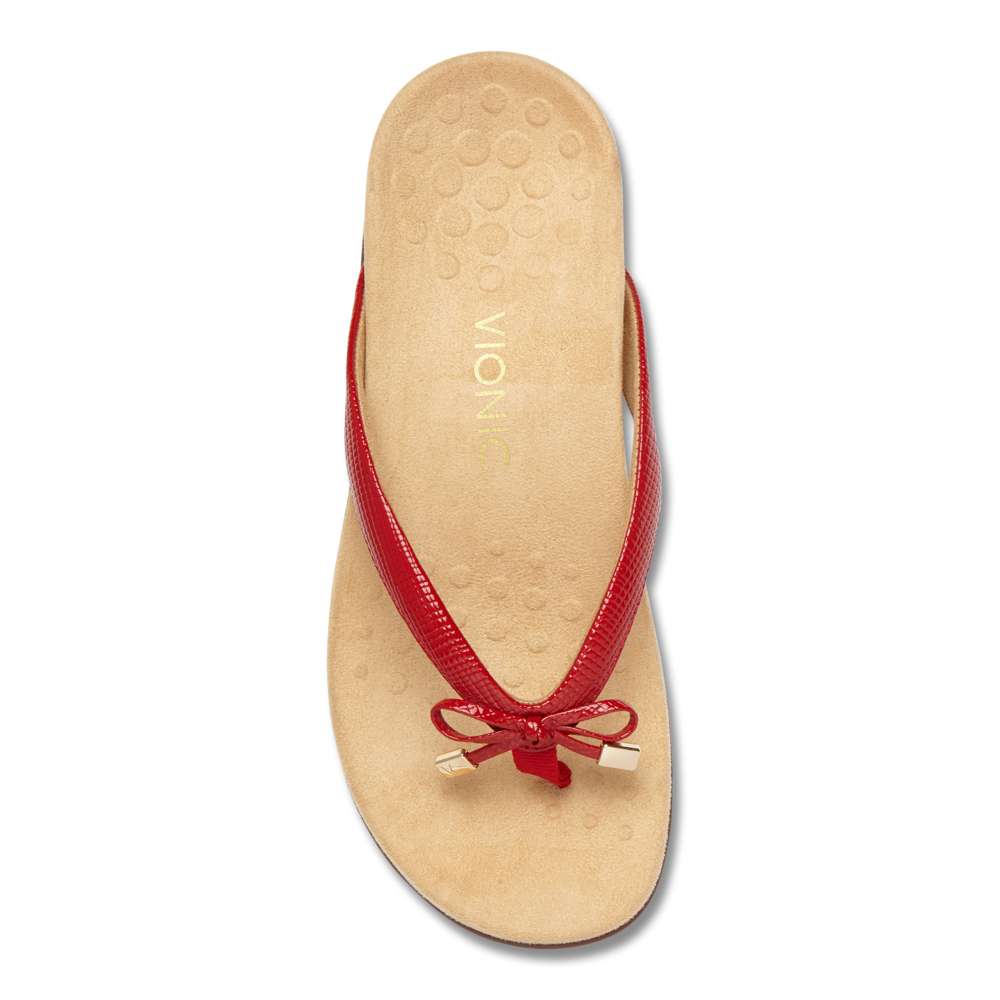Bella Toe Post Sandal - Red Lizard