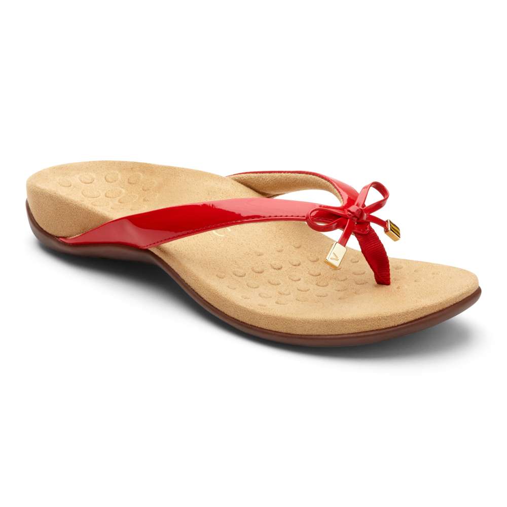 Bella Toe Post Sandal - Red Patent