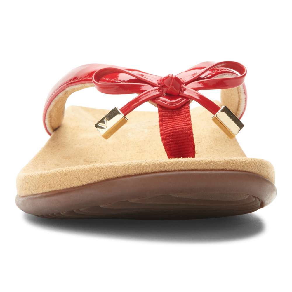 Bella Toe Post Sandal - Red Patent