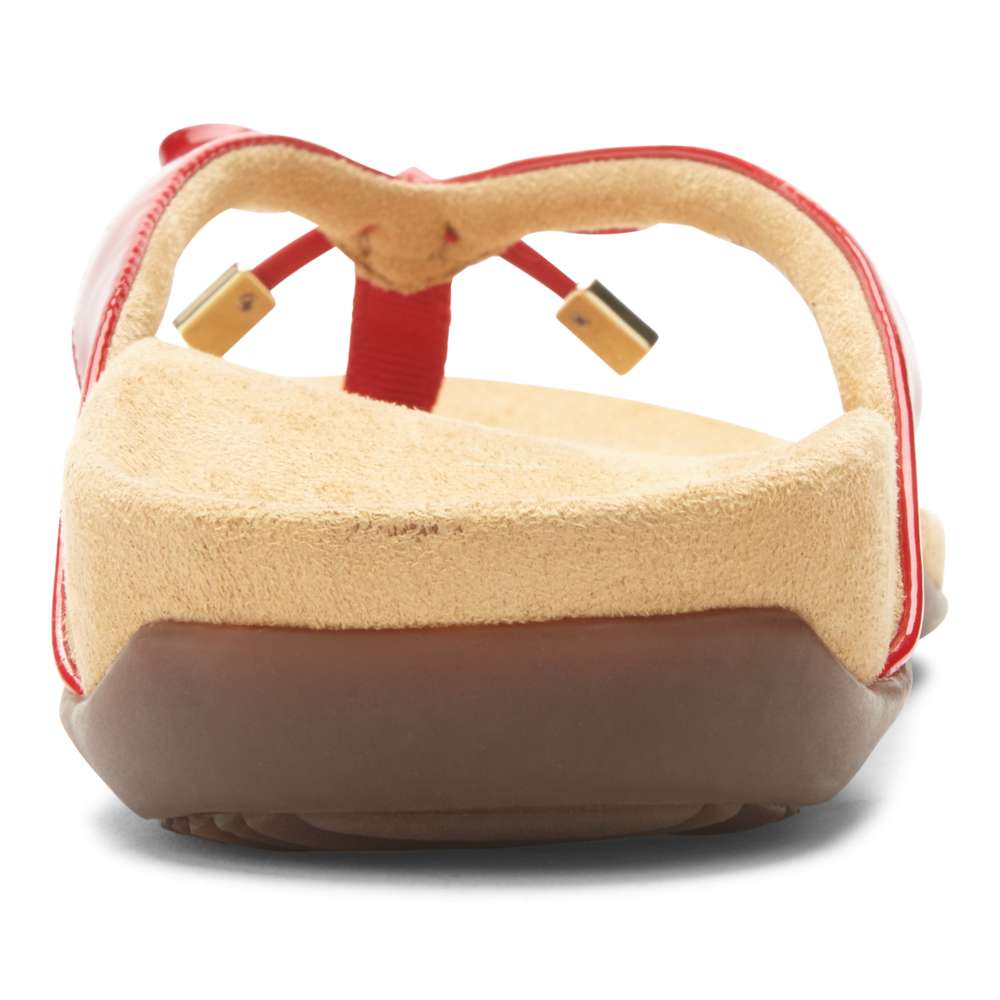 Bella Toe Post Sandal - Red Patent