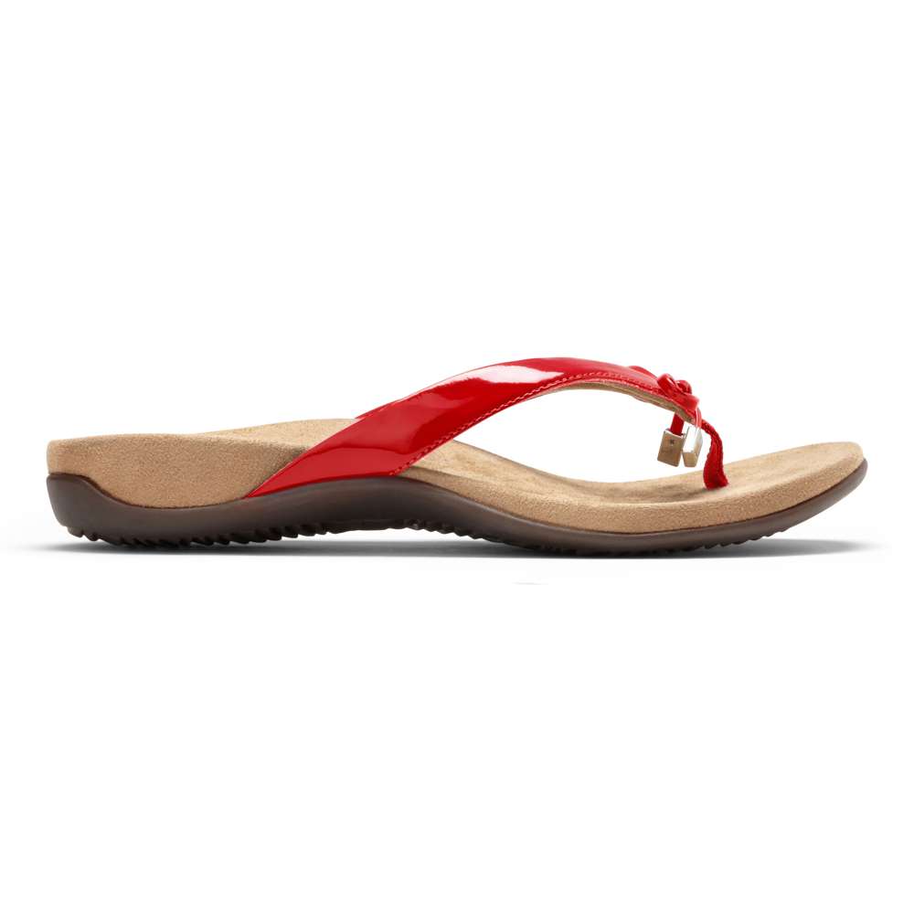 Bella Toe Post Sandal - Red Patent