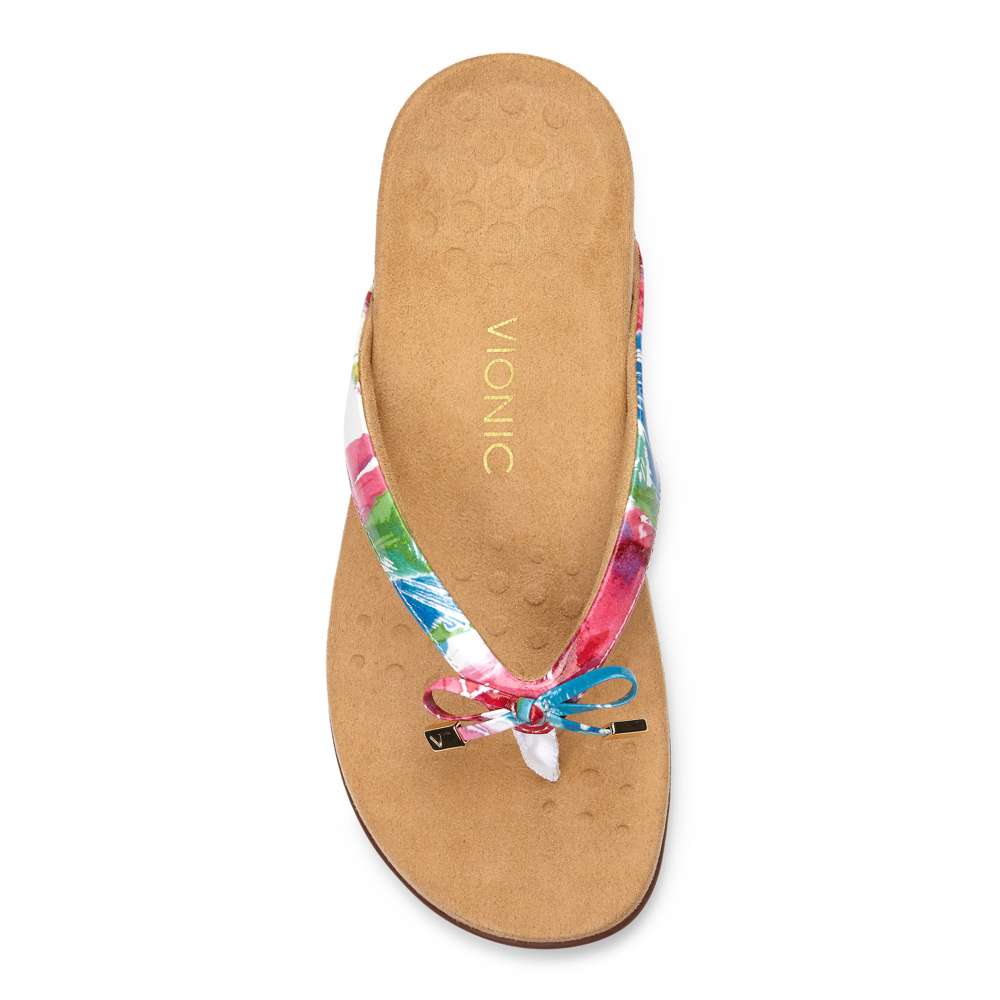 Bella Toe Post Sandal - White Floral