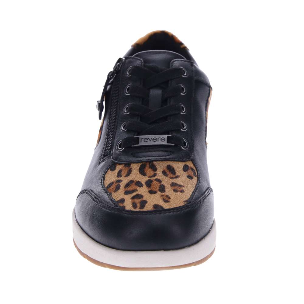 Boston Zip Casual Sneaker - Black Leopard