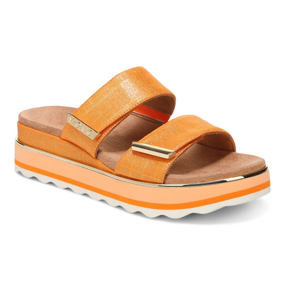 Brandie Flatform Slide - Marmalade Metallic