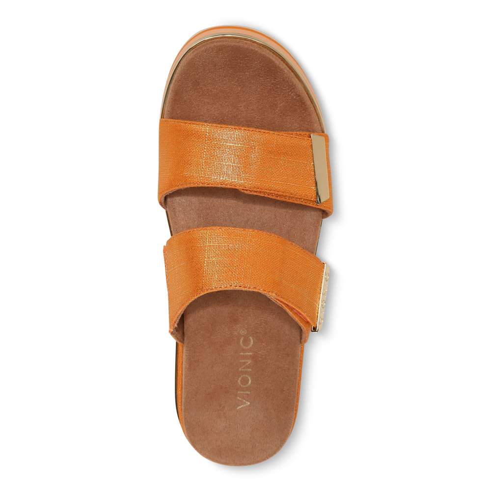 Brandie Flatform Slide - Marmalade Metallic
