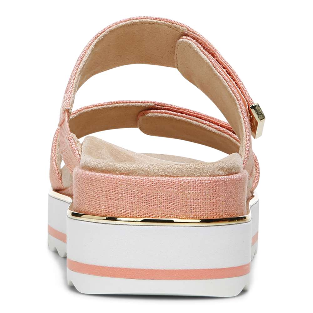 Brandie Flatform Slide - Papaya Linen