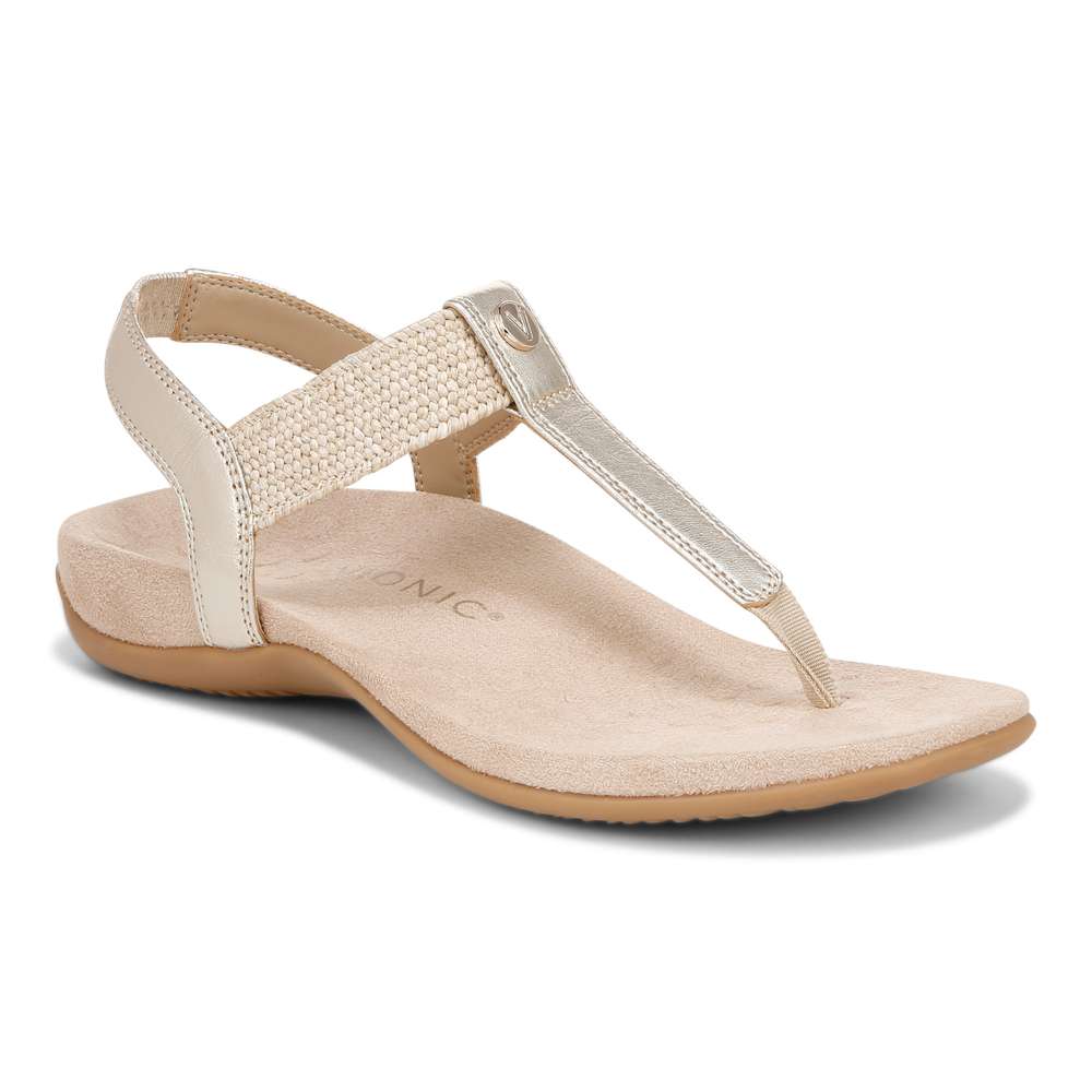 Brea Slingback Sandal - Gold Leather
