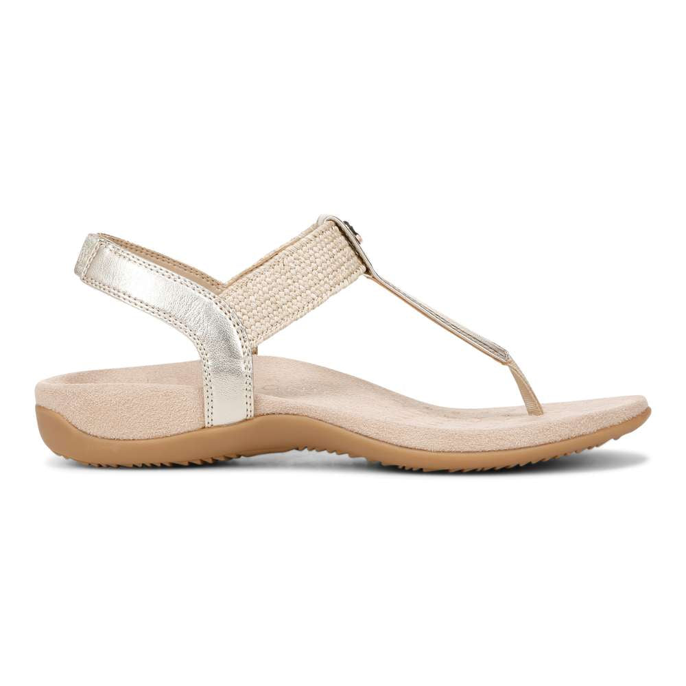 Brea Slingback Sandal - Gold Leather