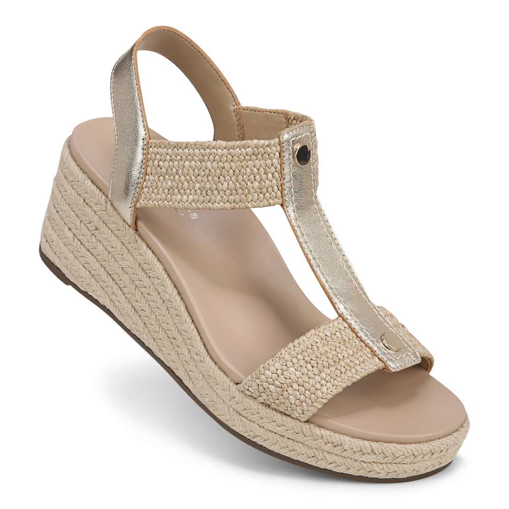Calera Wedge - Gold Leather