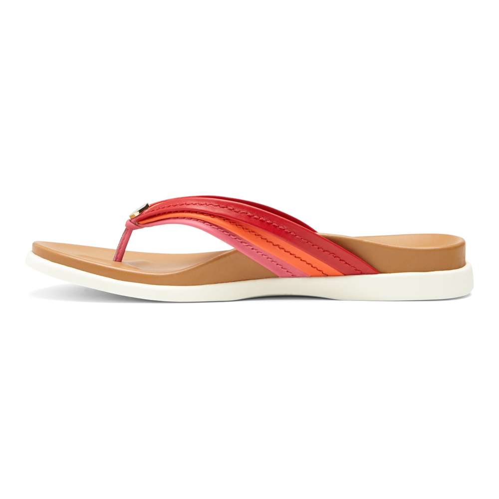 Catalina Toe Post Sandal - Pink/Red