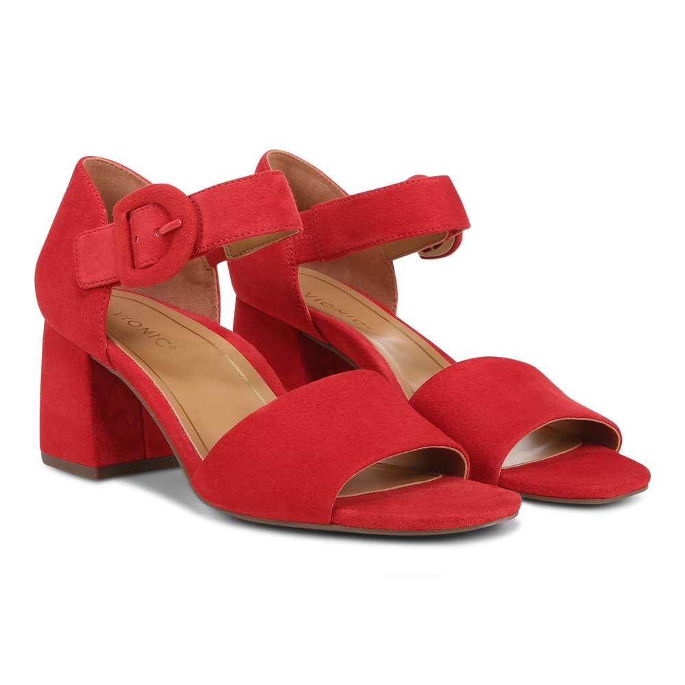 Chardonnay Heeled Sandal - Red