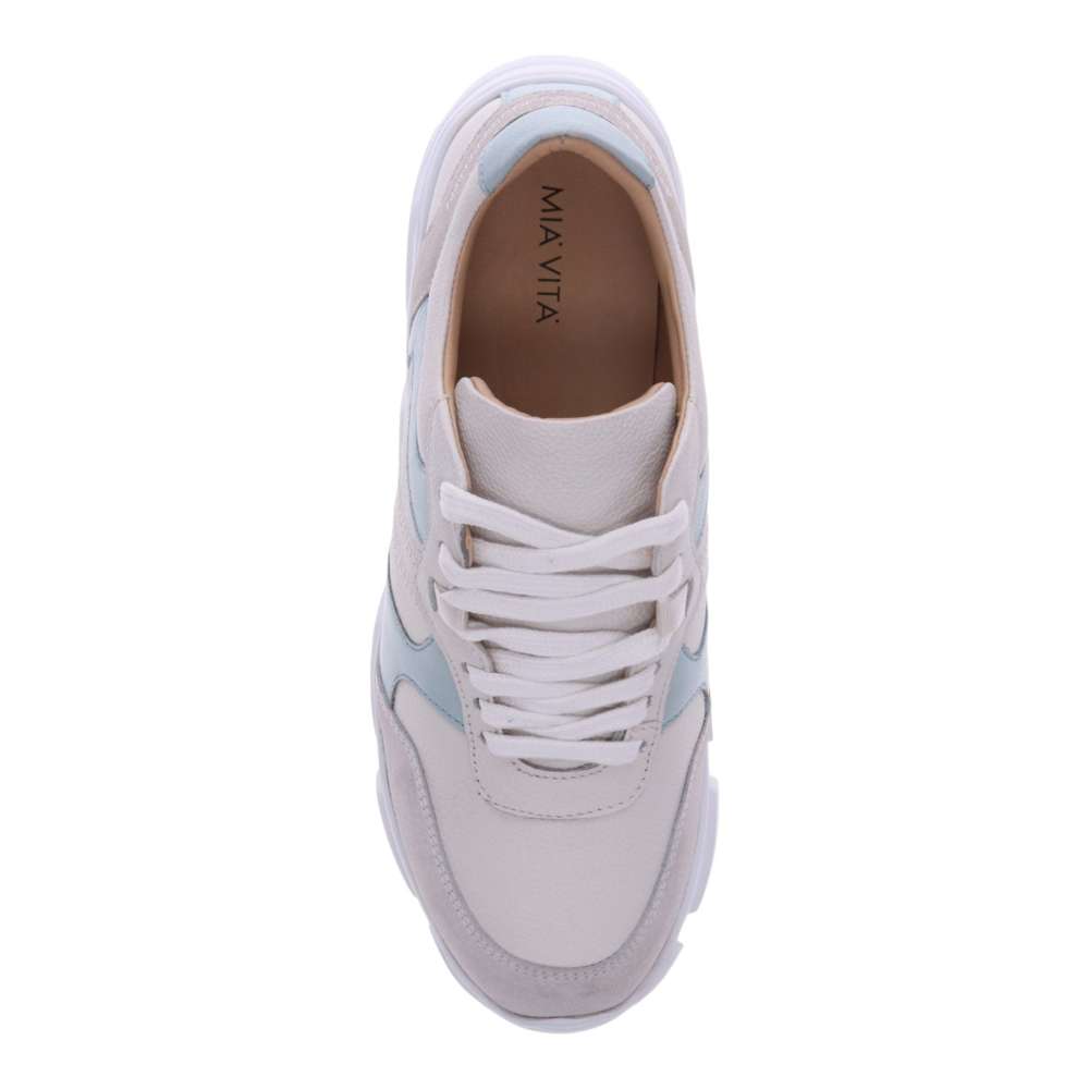 Chloe Lace-Up Casual Sneaker - White/Blue