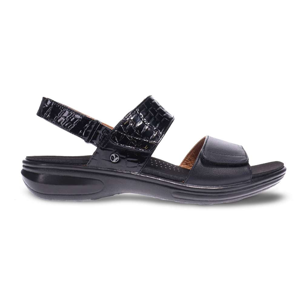 Como Adjustable Slingback Sandal - Black Croc