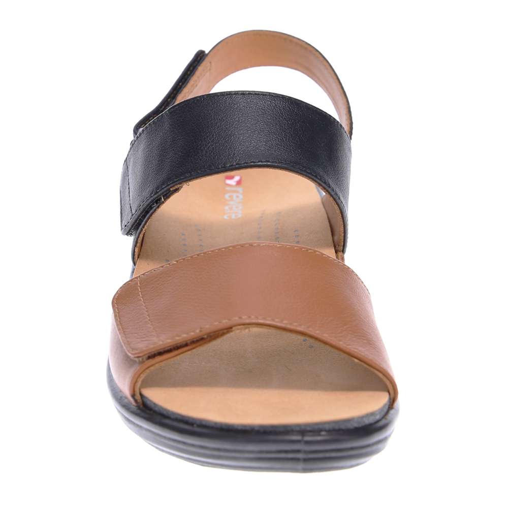 Como Adjustable Slingback Sandal - Black/Tan
