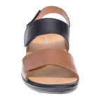 Como Adjustable Slingback Sandal - Black/Tan