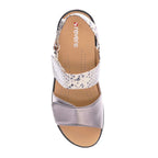 Como Adjustable Slingback Sandal - Gunmetal/Natural Snake