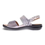 Como Adjustable Slingback Sandal - Gunmetal/Natural Snake