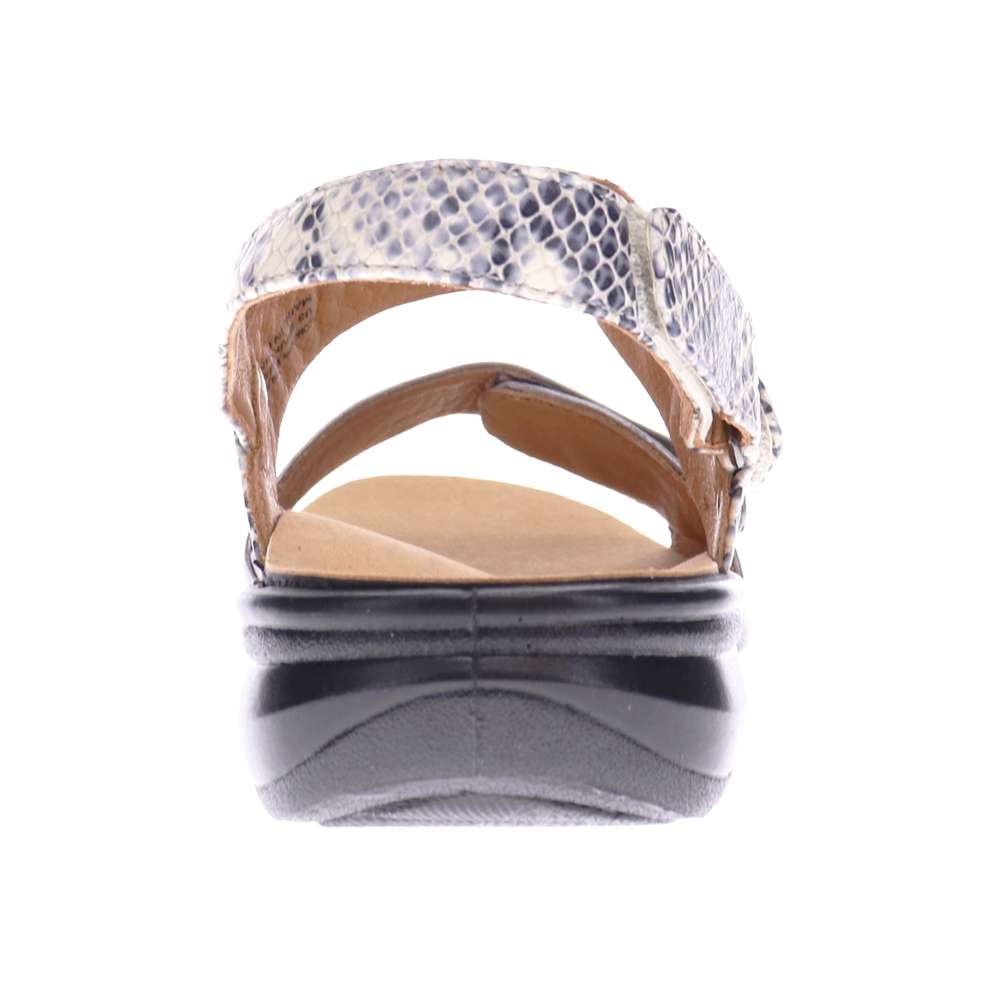 Como Adjustable Slingback Sandal - Gunmetal/Natural Snake