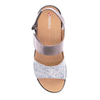 Como Adjustable Slingback Sandal - Teal Snake/Gunmetal
