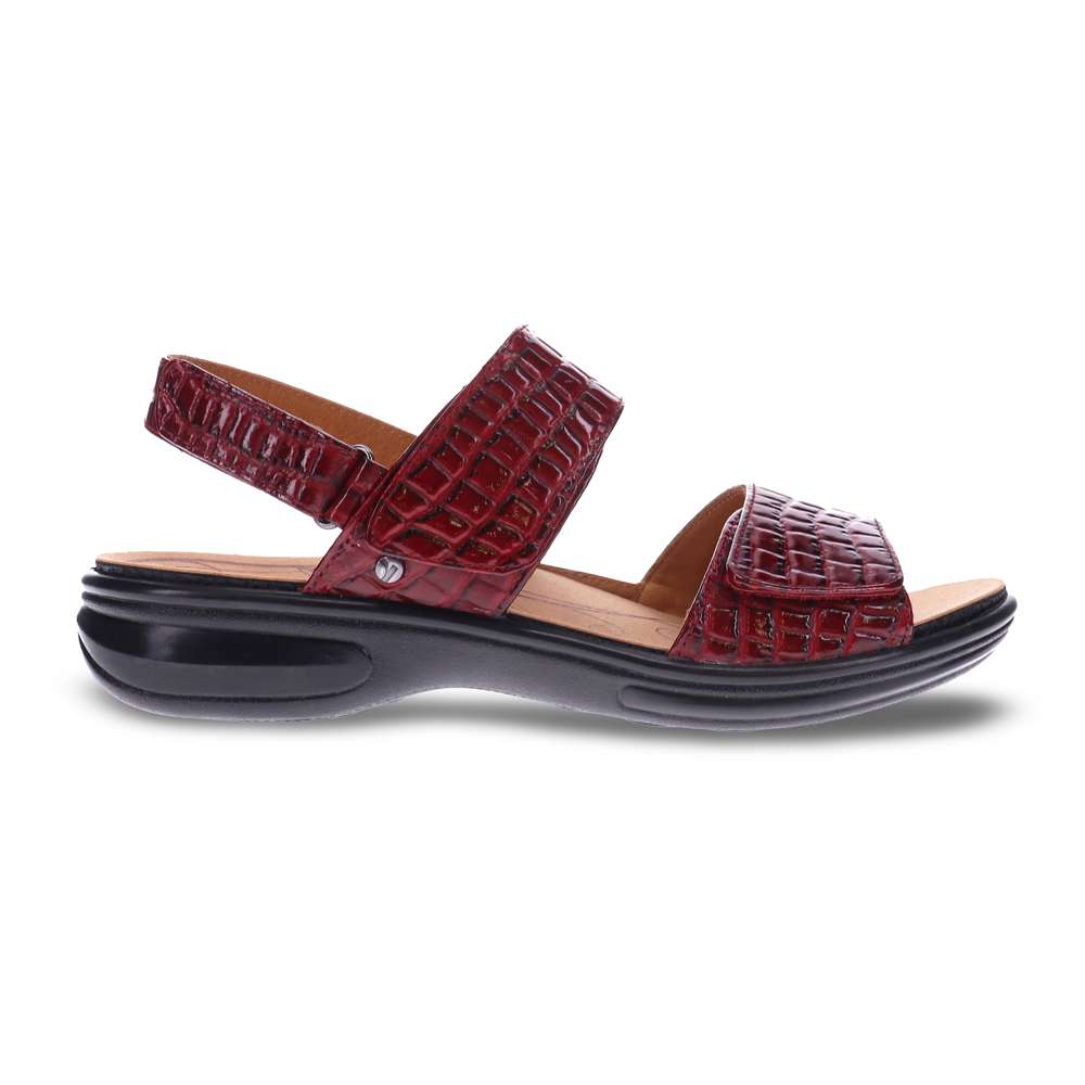 Como Adjustable Slingback Sandal - Red Croc