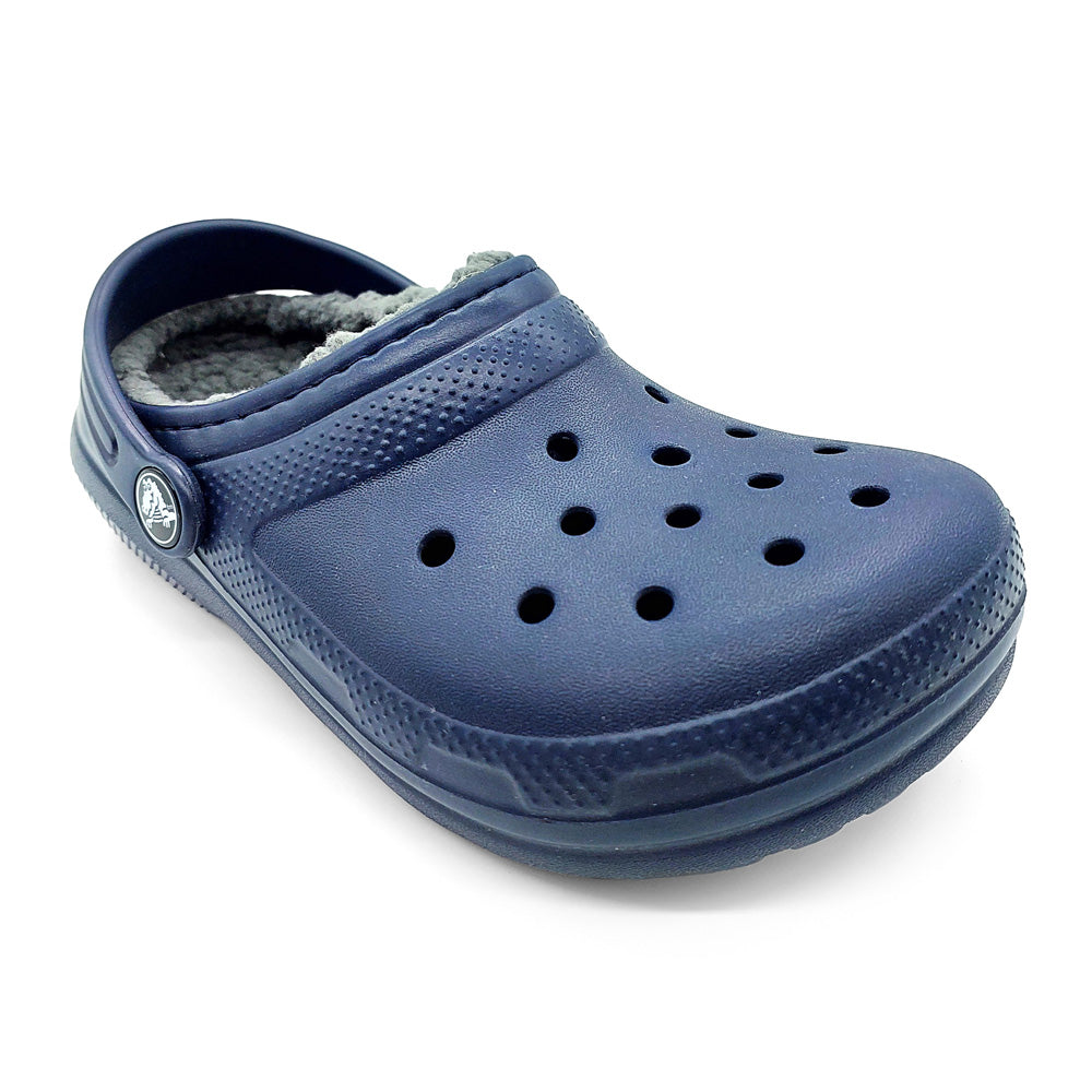 Crocs Kids 207010-459 Classic Lined Clog Navy Charcoal