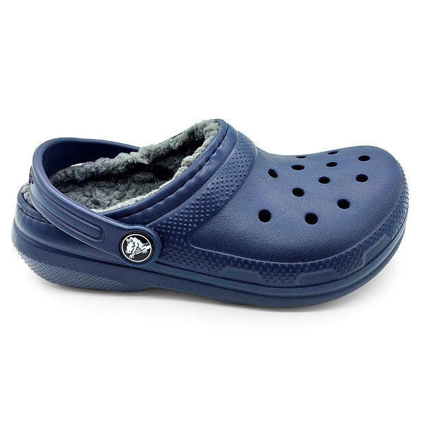 Crocs Kids 207010-459 Classic Lined Clog Navy Charcoal