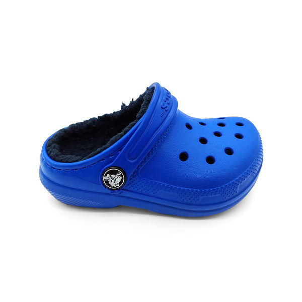 Crocs Toddler 207009-4KZ Classic Lined Clog Blue Bolt