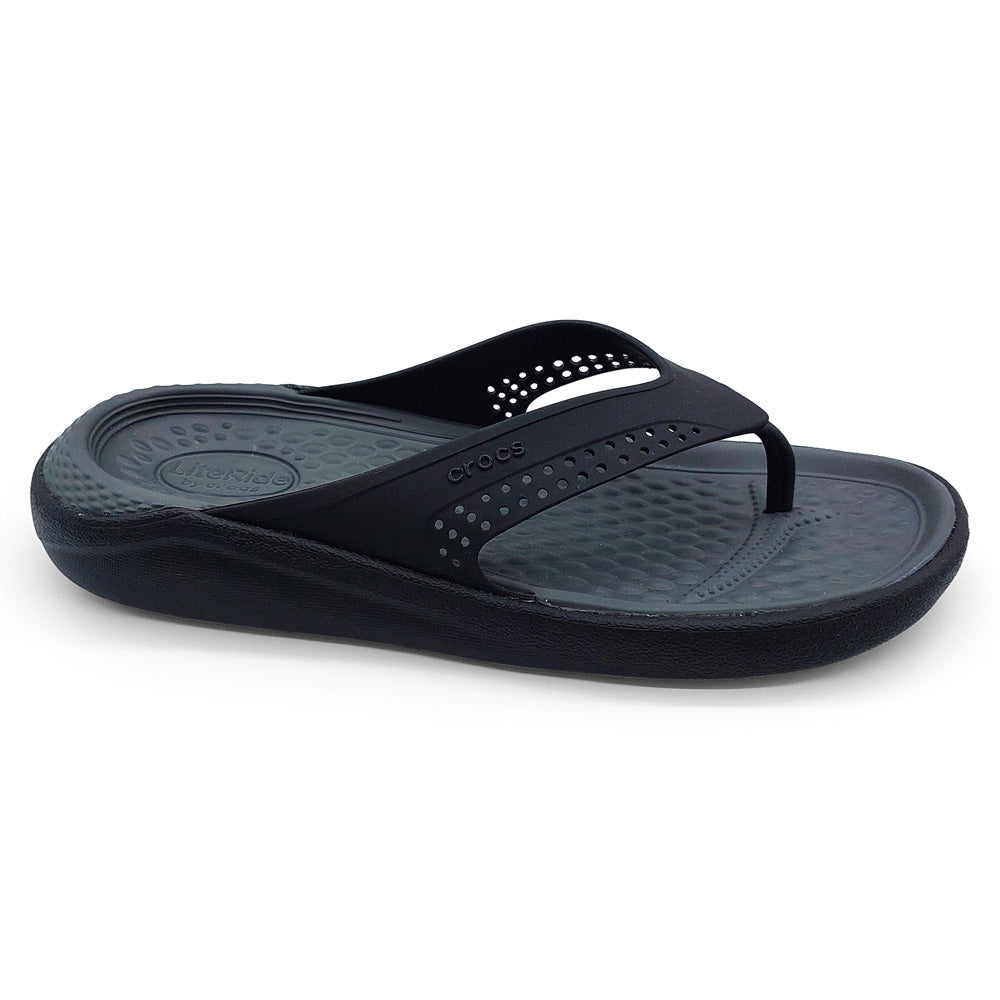 Crocs Unisex 205182-0DD LiteRide Flip Black Slate Grey