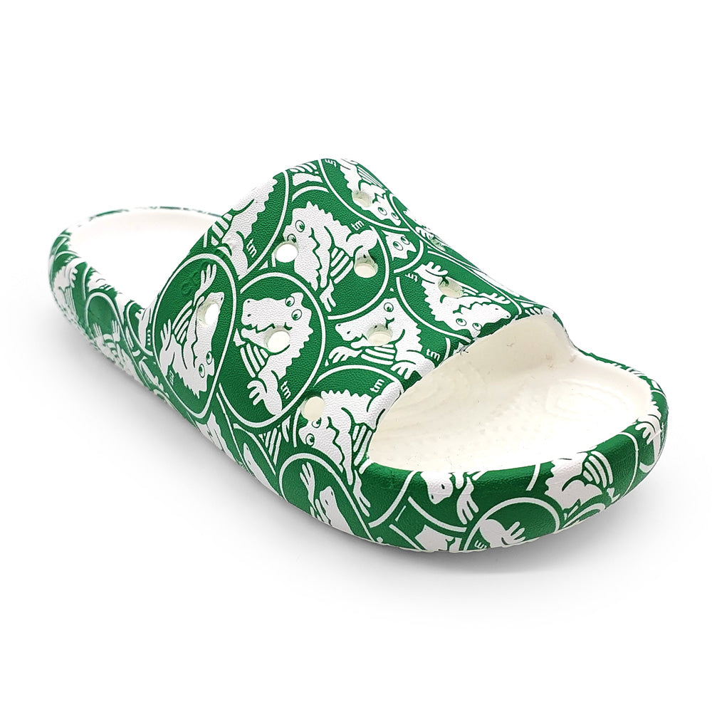 Crocs Unisex 209991-3WH Classic Duke Print Slide V2 Green Ivy