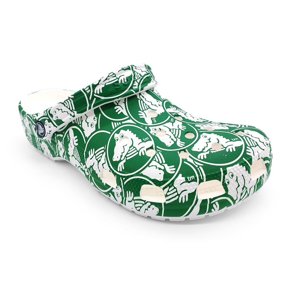 Crocs Unisex 210003-3WH Classic Duke Print Clog Green Ivy