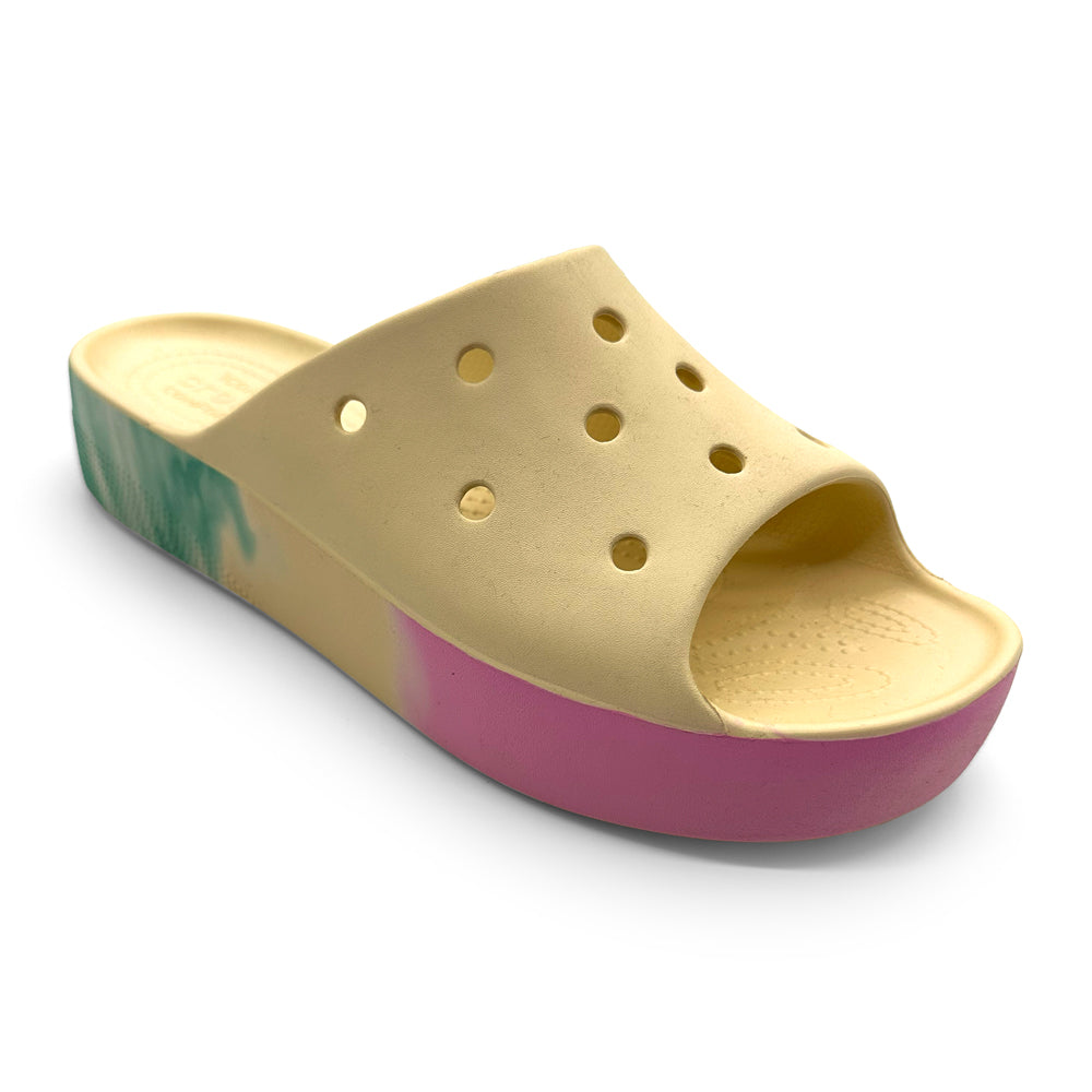 Crocs Women's 208237-1FR Classic Platform Ombre Slide Vanilla Multi