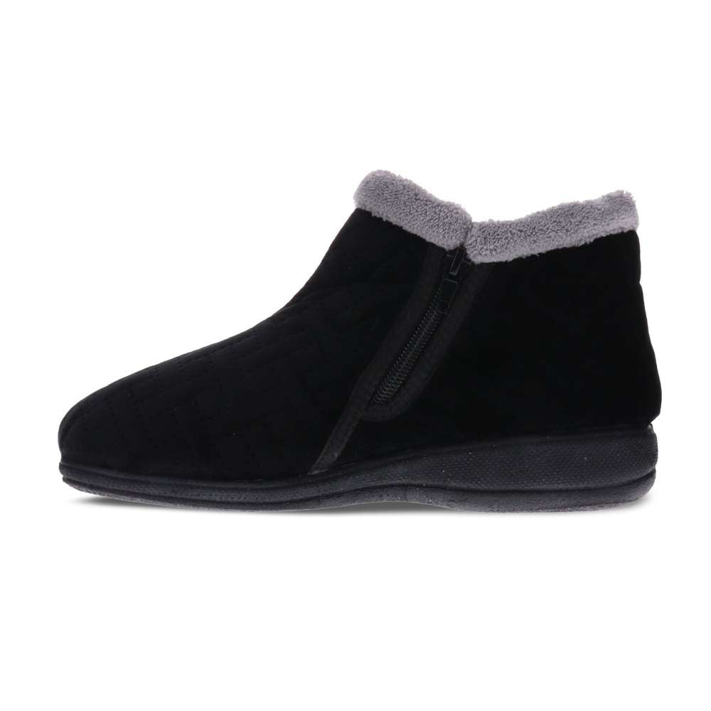 Dahlia Quilt Slipper - Black
