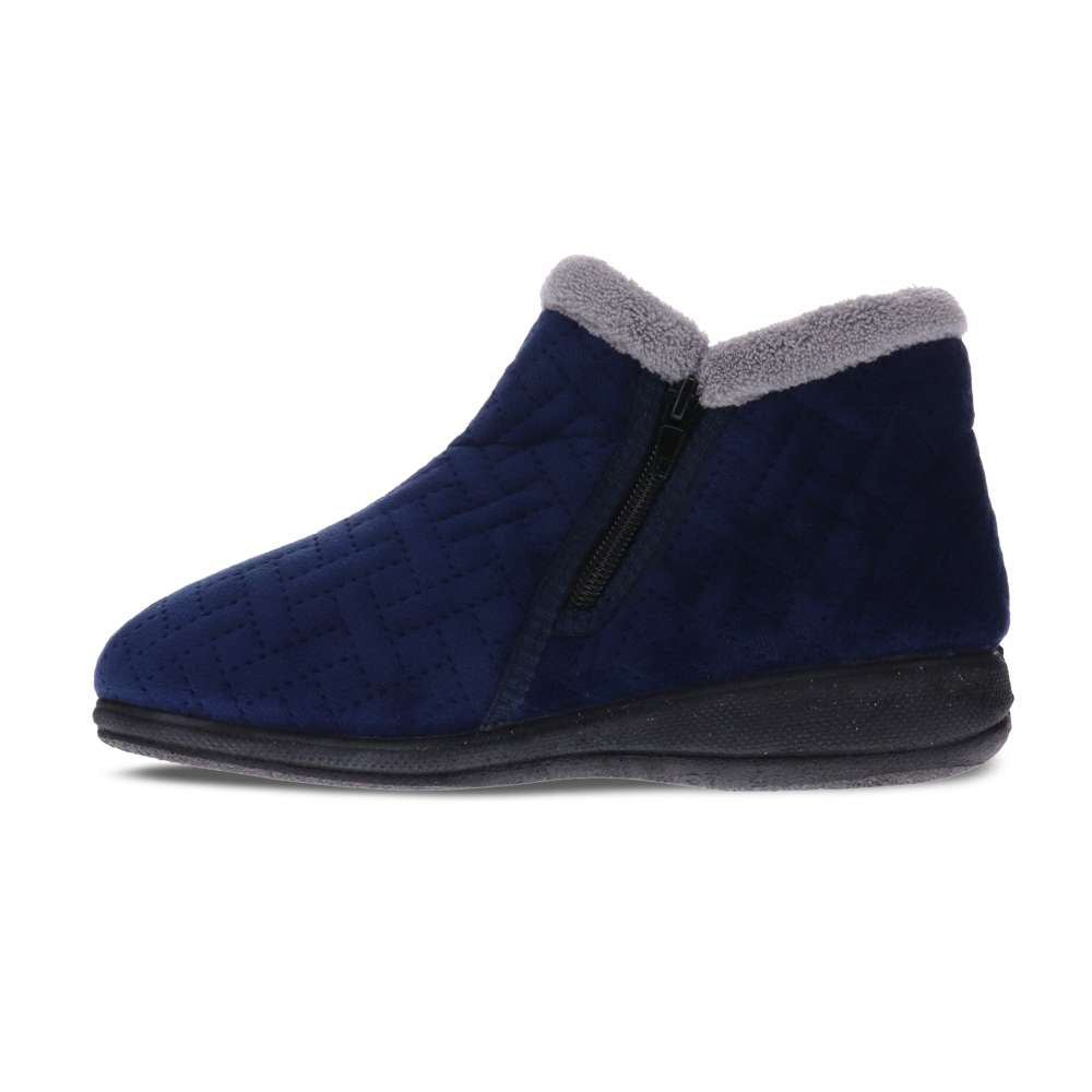 Dahlia Quilt Slipper - Royal Blue