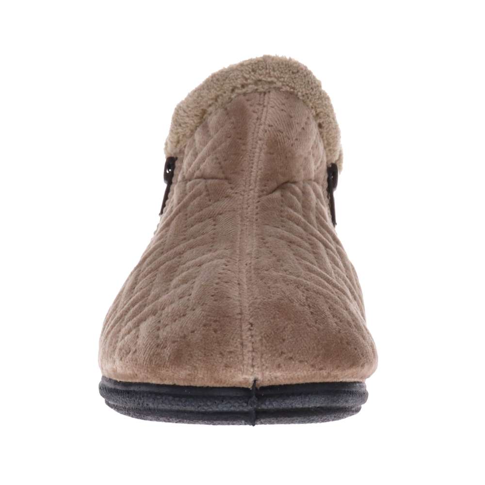 Dahlia Quilt Slipper - Taupe